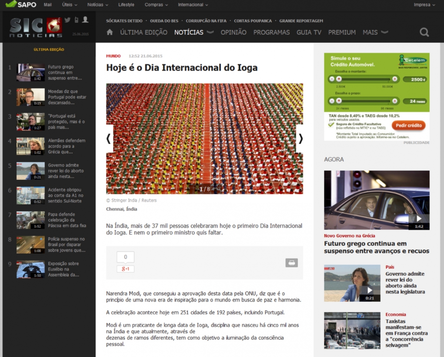 SIC Notícias - 2015, June, 21st