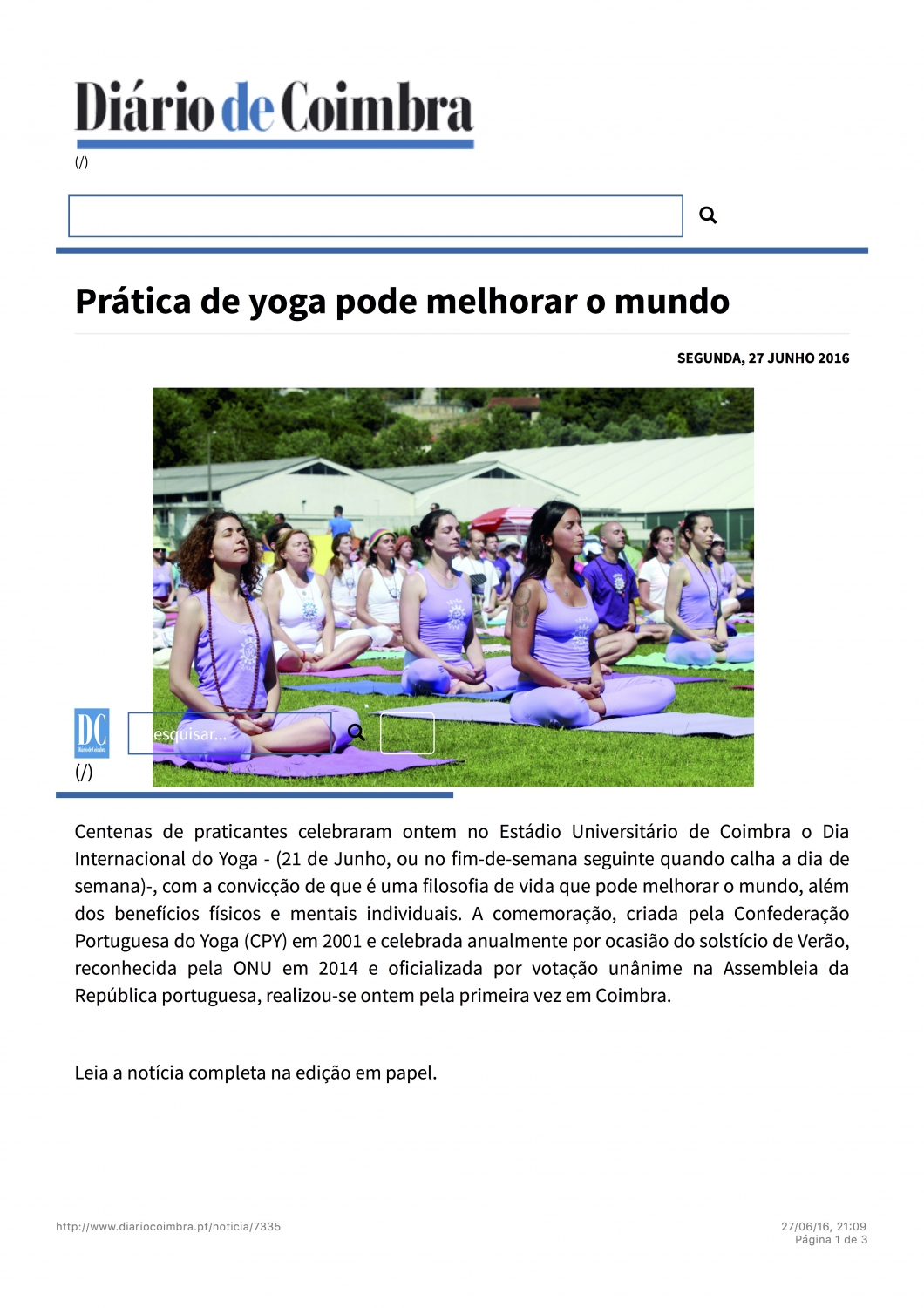 Diário de Coimbra - 2016, June, 27th